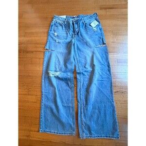 BP. Nordstrom Low Rise Wide Leg Cutout Jeans in '90s Light Wash Sz 32